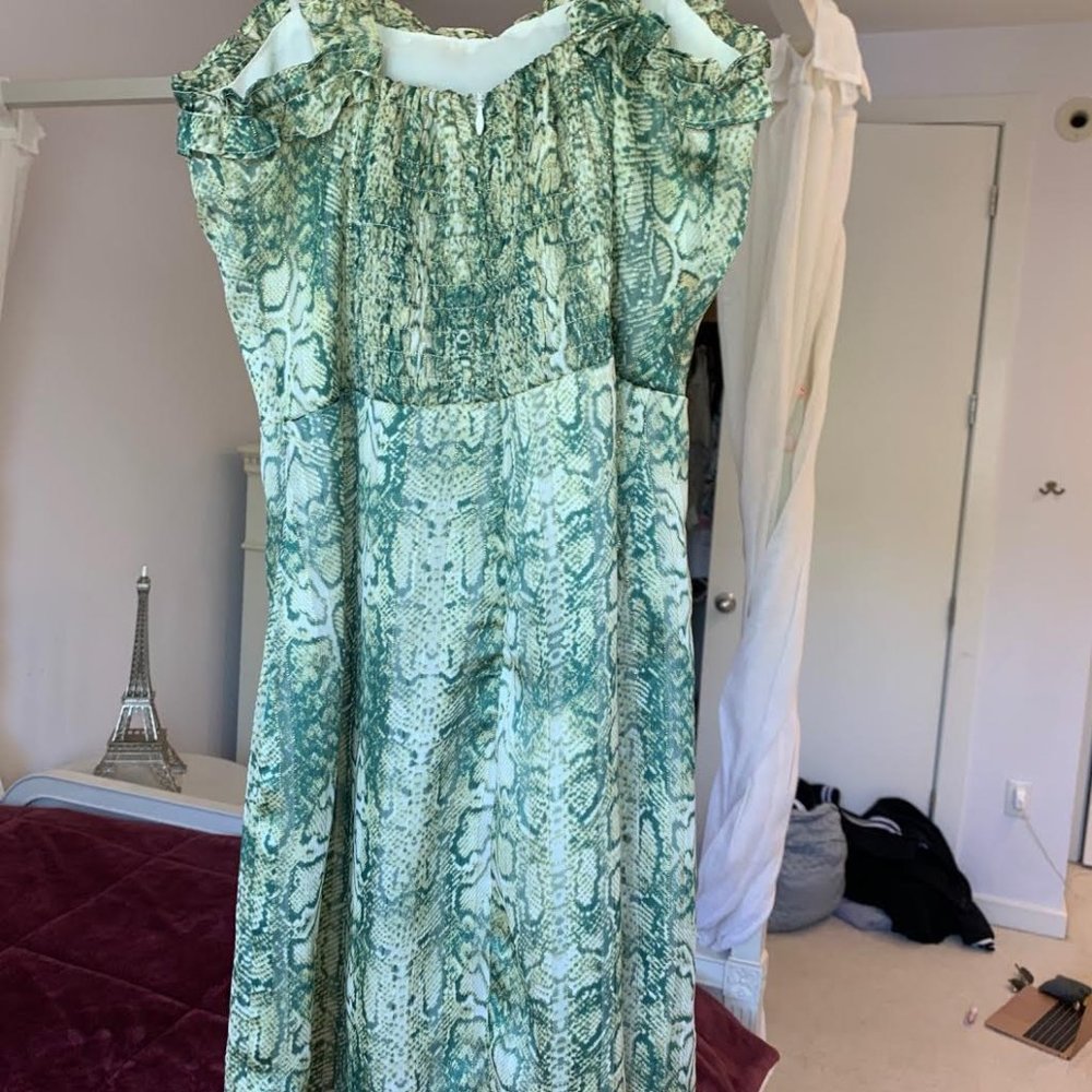 Green Silk Snakeskin Dress